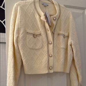 Elegant Cream Cardigan Sweater